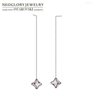 Dangle Earrings Neoglory Austria Crystal Long Drop Drop Geometric Star Stylish for Girl Party Classic Dress Holiday Daily Sale