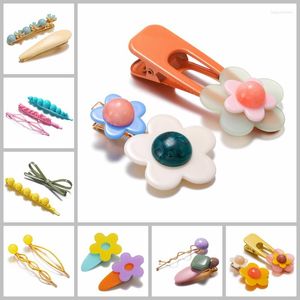 Haarspangen Mädchen Acryl Nette Blume Bonbonfarbe Perlen Koreanische Kopfbedeckung Für Frauen Mode Accessoires Geschenke Party