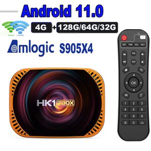 20 個 HK1 RBOX X4 アンドロイド 11 tv ボックス 128 ギガバイト 64 ギガバイト 32 ギガバイト amlogic s905x4 メディアプレーヤー 2.4 グラム 5 グラム Wifi BT4.0 1000 メートル