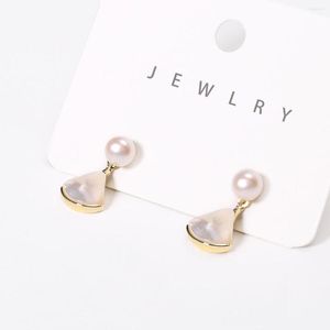 Stud Earrings Natural Freshwater Pearl Fritillaria Fan-shaped For Jewelry Making DIY Women Party Banquet Gift