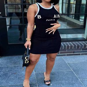 Designer Womens Clothing Womens Dresses 2023 Summer Luxury Brand Letter Printed Dress Plus Size 3xl 4xl Sexy Club Wear Skirt