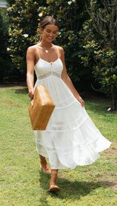 Casual Dresses White Boho Midi Dress Summer Elegant Chic Sundress Party For Women 2023 Drop Wholesale Artiklar Business No.106