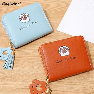 Wallets Candy Colors Women Mini Short PU Leather Tassel Zipper Coin Bag Korean Cartoon Cute Money Purses Clutch Simple Portable