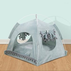 Kedi Yatakları Pet Nefes Alabilir Çadır Taşınabilir Katlanır Ev Köpek Oyun Yatak Çıkarılabilir ve Yıkanabilir Ped Açık Hava Giriş Malzemeleri