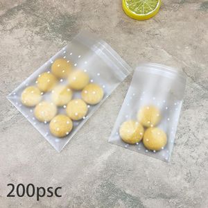 Hediye sargısı 200pcs buzlu sevimli noktalar plastik paket şeker kurabiye ambalaj çantaları cupcake sarıcı kendi yapışkan örnek çanta