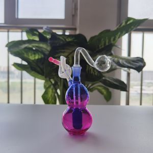 Bicolor Gourd Glass Water Pipe Bubble Oil Burner Gookah Dab Rig Bongs