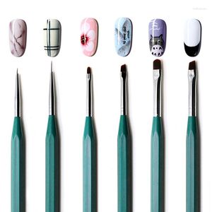 Nail Brushes 1Pc Acrylic Painting Brush Polish Drawing UV Gel Extension Wooden Handle Line Flower Striping Pen Art Tool