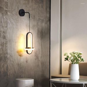 Wall Lamps Black Sconce Modern Led Lustre Swing Arm Light Rustic Indoor Lights Home Decor Mount