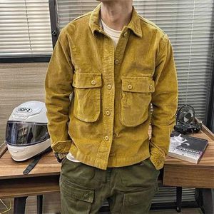 Mäns casual skjortor japan stil knapp upp män modekläder vintage corduroy skjorta harajuku retro höst vinterrockar