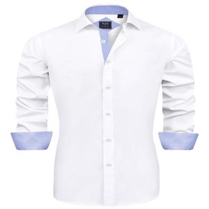 Pamuk Spandex Elbise Gömlek Erkekler İçin Uzun Kollu Günlük Düğme Aşağı Gömlek