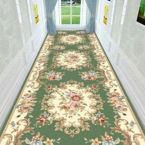 Carpets 3D Pink Flower Carpet Hallway Doormat Balcony Anti-Slip Long Rug For Living Room Home Bedroom Wedding Runners