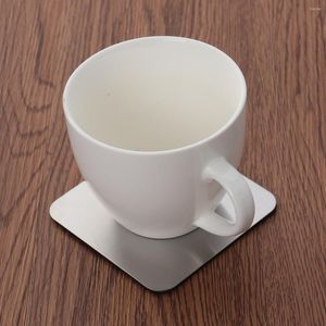 Bordmattor Placemats Cup non Holder Rostfritt stål Coasters fyrkantiga kuddar