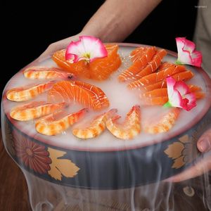 Zestawy naczyń stołowych japońskie dania sashimi serwowanie talerzy talerzy sushi owoce
