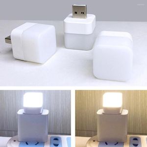 Night Lights 1Pcs USB Plug Mini LED Light Super Bright Round Reading Eye Protection Lamp Power Bank Charging Lighting Camp Equipment