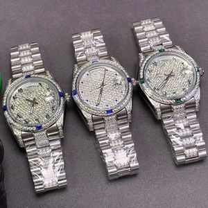 Man Watch 40 mm Diamond Watch Automatyczne mechaniczne zegarki męskie dla mężczyzn ze stali nierog nierog nierdzewna wodoodporna zegarek na rękę