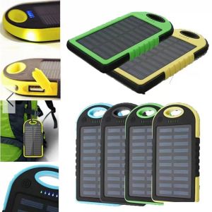 Haoxin LED Solar Panel Portable Waterproof Power Bank 12000mAh Dual USB Solar Battery Power Bank Portable mobiltelefonladdare