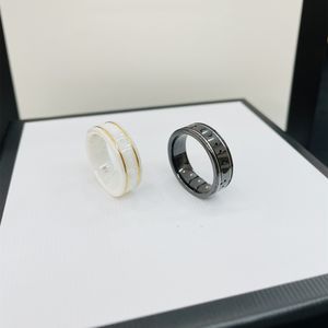 New Style Couple Ring Fashion Simple Letter Ring Ceramic Material Lovers Ring Fashion Jewelry Supply
