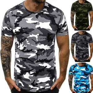 Herren-T-Shirts Bigsweety Sexy Camouflage-T-Shirt für Männer Lässiger Rundhalsausschnitt Zeigen Sie hochwertige enge Sportoberteile