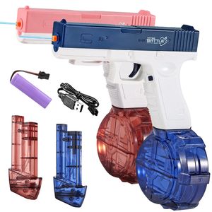 Other Toys Electric Water Gun Glock Pistol Shooting Toy Full Automatic Continuous WaterGun Outdoor Beach Game For Children Boy Adult 230428