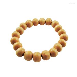 Bangle Wood Stretch Bracelet 10MM Wooden Beads Strands Black White Khaki Brown Red