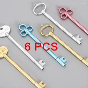 6Pcs/lot Keys Design Gel Pen Set Kawaii Stationery Pens Office School Supplies Stationary Gifts For Writing Random Color