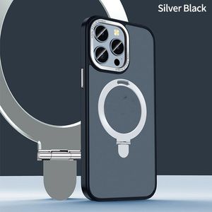 حقيبة رنين مغناطيسية حقيبة هاتف لـ iPhone 14 13 Pro Max Cover Magsafing Wireless Charging Hordrackproof Metal Prounda Coque