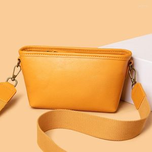 Evening Bags Fashion Trend Korean Purses And Handbags Women'S Genuine Leather Bucket Casual Vintage Girl Crossbody Shoulder Bag For Lady