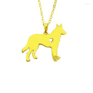 Collane con ciondolo LPHZQH Moda Pastore Tedesco Collana Cute Dog Pet Puppy Gioielli Girocollo Donna Regalo Colore oro