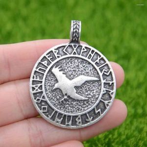 Naszyjniki wisiorek Viking Rules Odin Raven Talizman Amulet Crow Biżuter