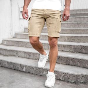 Calças masculinas trabalham homens com bolsos de carga brancos shorts casuais esportes de bolso de bolso de verão curto
