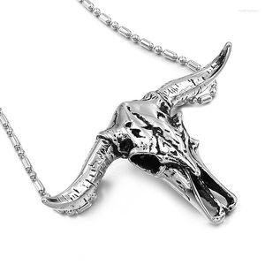 Colares pendentes Gokadima African Tribe Style Bull Colar para Man Boy Gothic Men's Stainless Steel Cow Jewellery