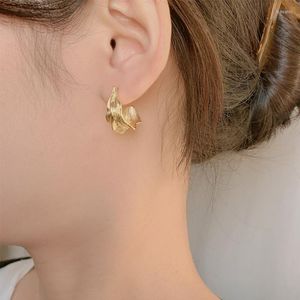 Hoop Earrings Vintage Irregular Circle For Women Small Gold Color Piercing Earring Trendy Korean Jewelry Gifts