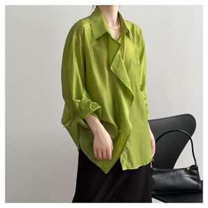 Women's Blouses Light And Thin Women's Wood Ear Shirt 2023 Summer Sunscreen Slimming Temperament High-end Loose 80732