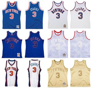 Anpassade baskettröjor John Starks S-6XL Sydd Mitchell Ness 1991-92 Men New York''Knicks''Jersey City Kids