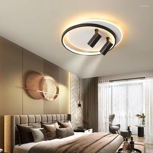 Taklampor runt moderna lysdioder för vardagsrum sovrum studie kök spotlight lampor dimbara AC90-260V lamparmaturer