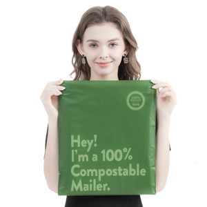 Mail Bags 50Pcs 100% 2DW Biodegradable Mailing Poly Waterproof Clothing Courier Express Pouch Compostable Delivery Post 230428