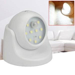 Nocne światła 9 LED MOTUR MOTOR LIGHT Light 360 stopni Rotacja bezprzewodowa Auto Auto On/Off PIR LAMP Walka na zewnątrz wewnątrz