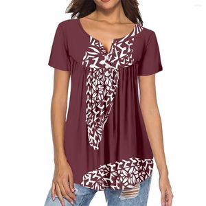 Damen T-Shirts Ankunft Sommer Damen Kurzarm Casual T-Shirt Polynesian Tribal Print Custom Girls Low Neck Chiffon Home Outfit