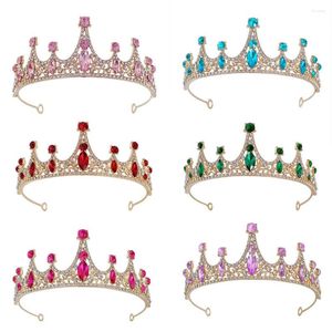 Acessórios para o cabelo crianças Crown Tiara Flor Girl Crystal Handmade Princess Birthday Witchband Stage Performance Pogra