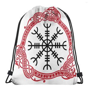 Shoppingväskor fascinerande vikingar konstkultur kawaii dragsko sko tonåring bärbar ryggsäck påse