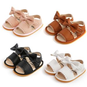 Sandalen 2023 Cute Born Infant Baby Mädchen Prinzessin Schuhe Bowknot Kleinkind Sommer PU rutschfest 0-18M