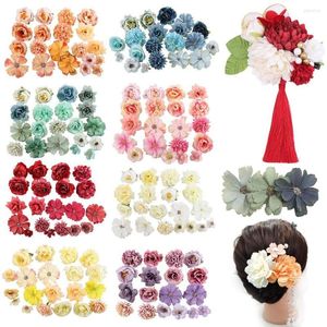 Flores decorativas material de festas de festas vestido ornamento kit artificial acessórios de chapéu