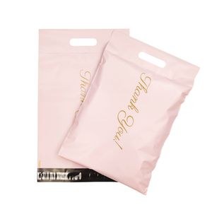 Mail Bags 50pcs Express 10*13Inch Pink Tote Courier Self-Seal Adhesive Thick Waterproof PE Poly Envelope Mailing 230428
