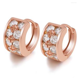 Hoop Earrings MxGxFam Russian Rose Gold Color For Women Good Quality Cubic Zircon Nickel Free