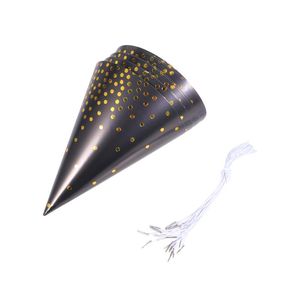 Party Hats 10st Black Color with Golden Dot Pattern Birthday Hat Supplies