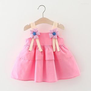 Vestidos de menina vestido de esteira de bebê praia férias roupas de verão nasas princesas fidelas de vestuário de algodão floral sem mangas de algodão