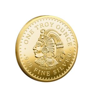 Messicano Maya Calendario azteco Arte Profezia Cultura Replica placcata argento Moneta commemorativa da collezione