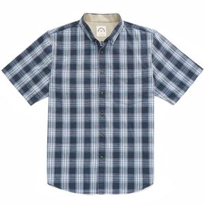 Mens Short Sleeve Button Down Shirts 100 Cotton Plaid Men is Casual Button-Down Shirts with Pocket