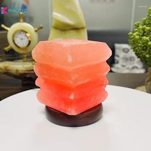 Night Lights Corrugated USB Charging Crystal Salt Lamp Living Room Light Portable Colorful Warm White Fine Bedroom Desk