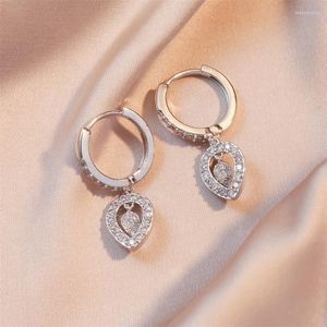 Hoop Earrings 2023 Fashion Leaf Cubic Zircon For Women Personality Korean INS Micro Inlay Teardrop Girl Earring Accessories